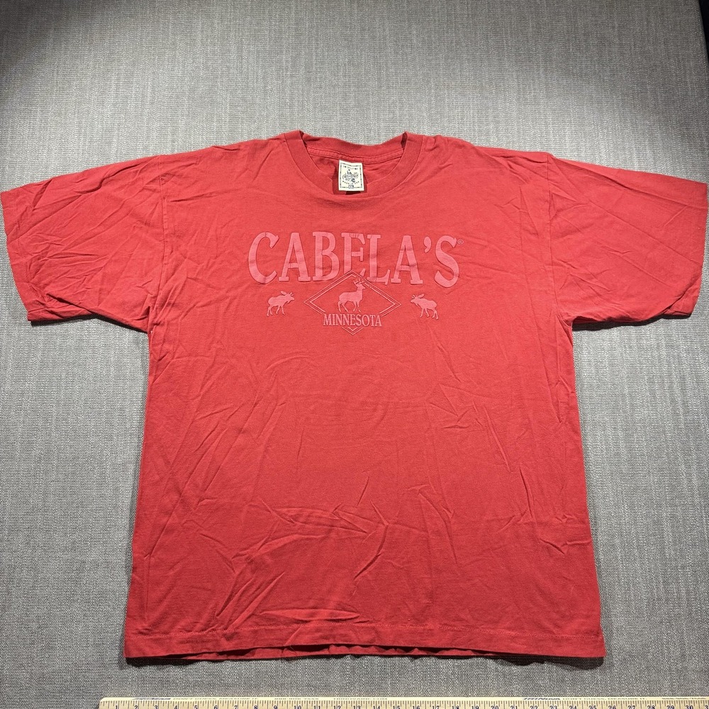 Cabela's Shirt Mens‎ 2XL Red Minnesota Moose Graphic Hunting Outdoor Made USA